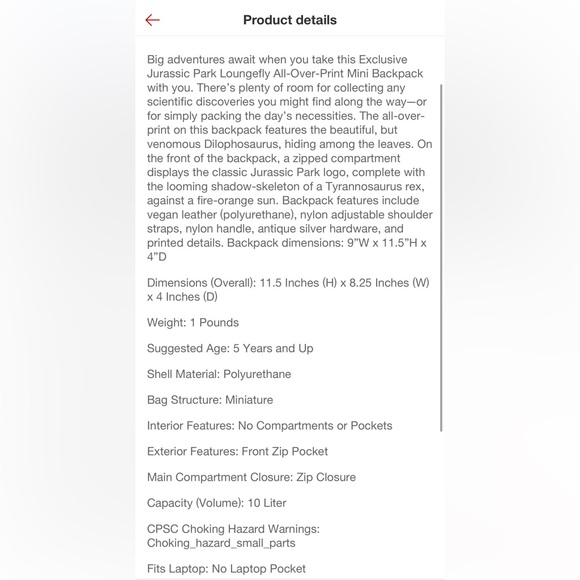 Funko Bags Funko Jurassic Park Mini Backpack Nwt Poshmark